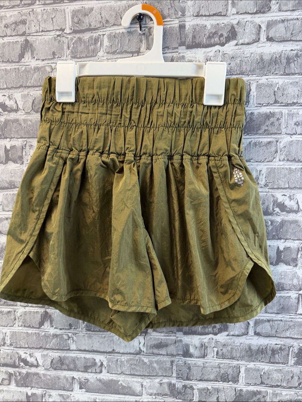 Free‎ People Olive Green Women's Shirred Waist Shorts